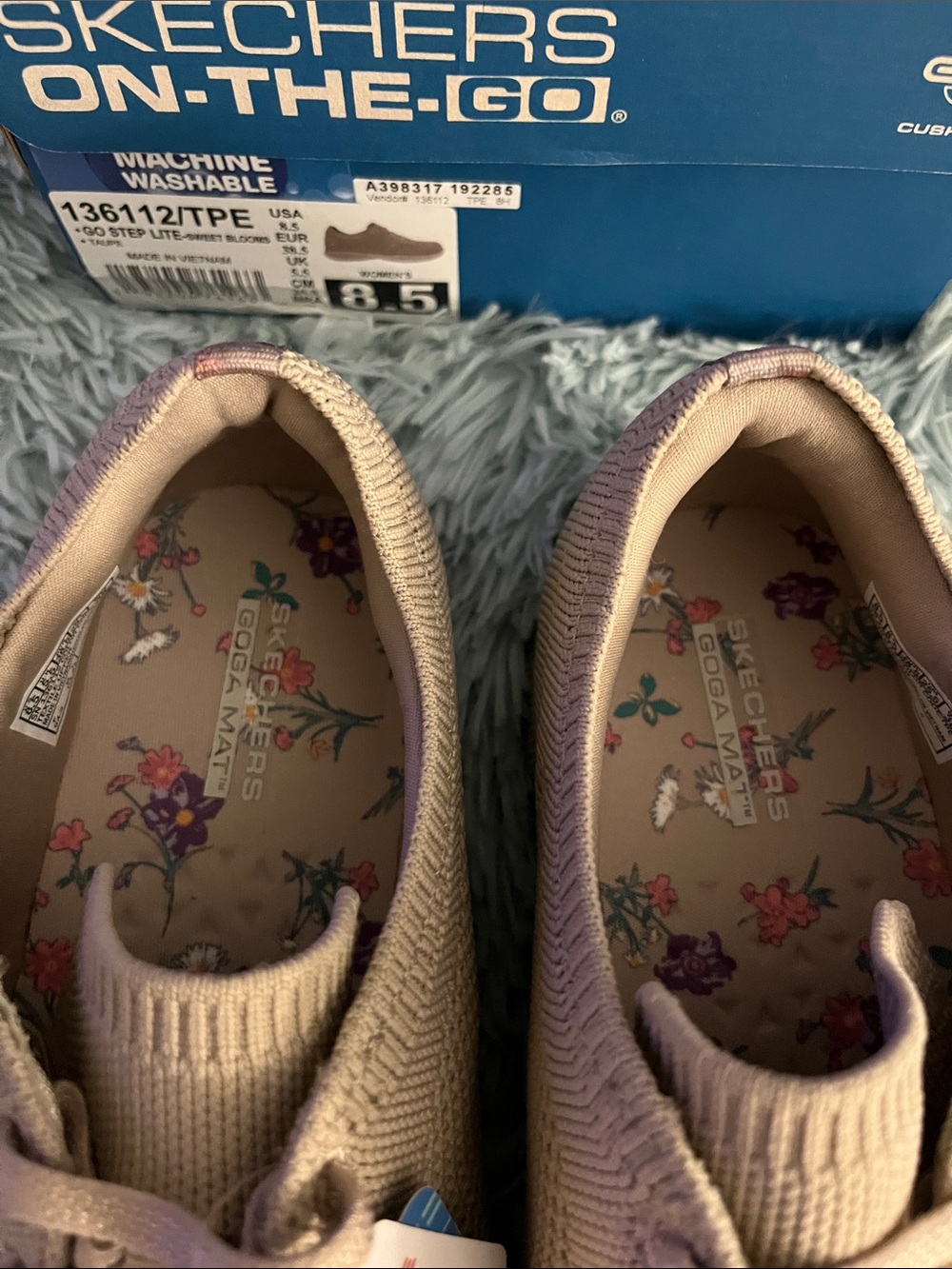 SKECHERS GO STEP LIGHT NIB Women's Knit Lace-Up Sneakers - Taupe Size 8.5 - Picture 4 of 9